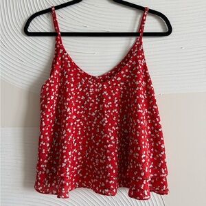 Elegant Red Floral Top